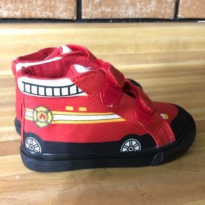Fire truck toddler high tops size 7